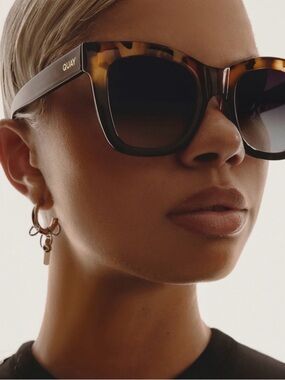 Quay Australia Tortoiseshell Frame Sunglasses with Brown Gradient Lenses